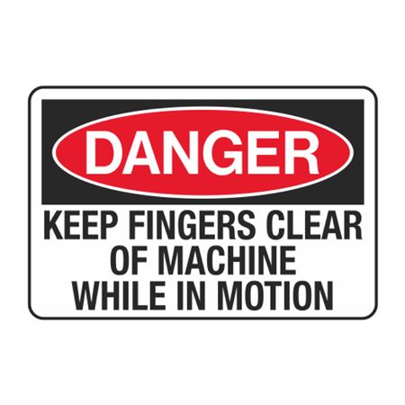 Keep Fingers Clear of Machine While in Motion Decal